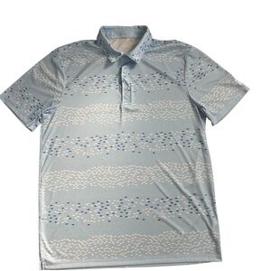 Men’s Huk Shirt. Coastal design with fish. Size Large.  Lightweight